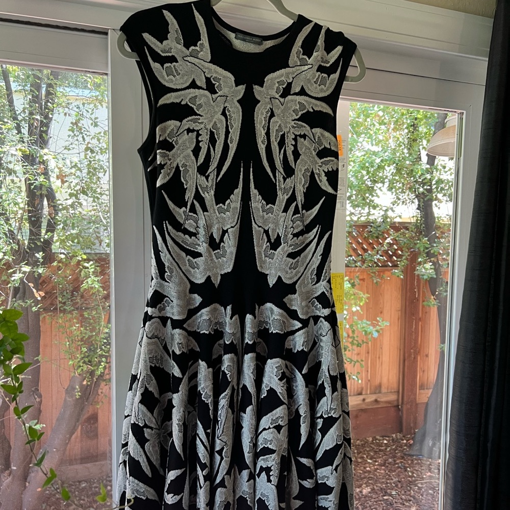 Alexander McQueen wool swallow mini dress